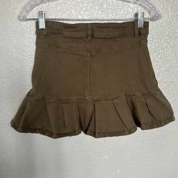 Elodie Olive Green Denim Mini Skirt Size 5 - Picture 2 of 4